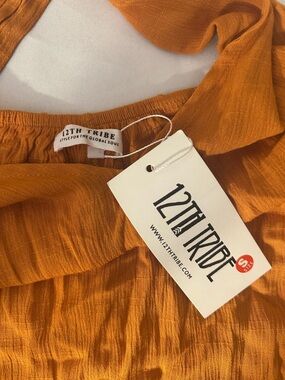 12th Tribe Crinkle Top in Ochre Orange